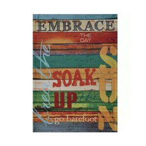 EMBRACE THE DAY 12.5" X 18" GARDEN FLAG 27-2783-214 FLIP IT! RAIN OR SHINE SMR
